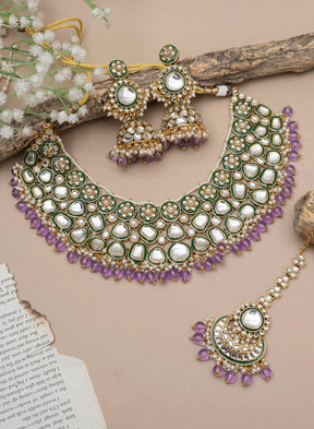 Melaniborsa Kundan jewelry Set With Mangtikka