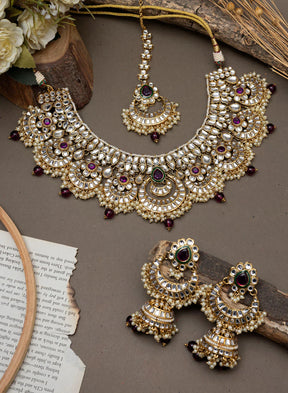 Melaniborsa Kundan Jewellery Set With Mangtikka