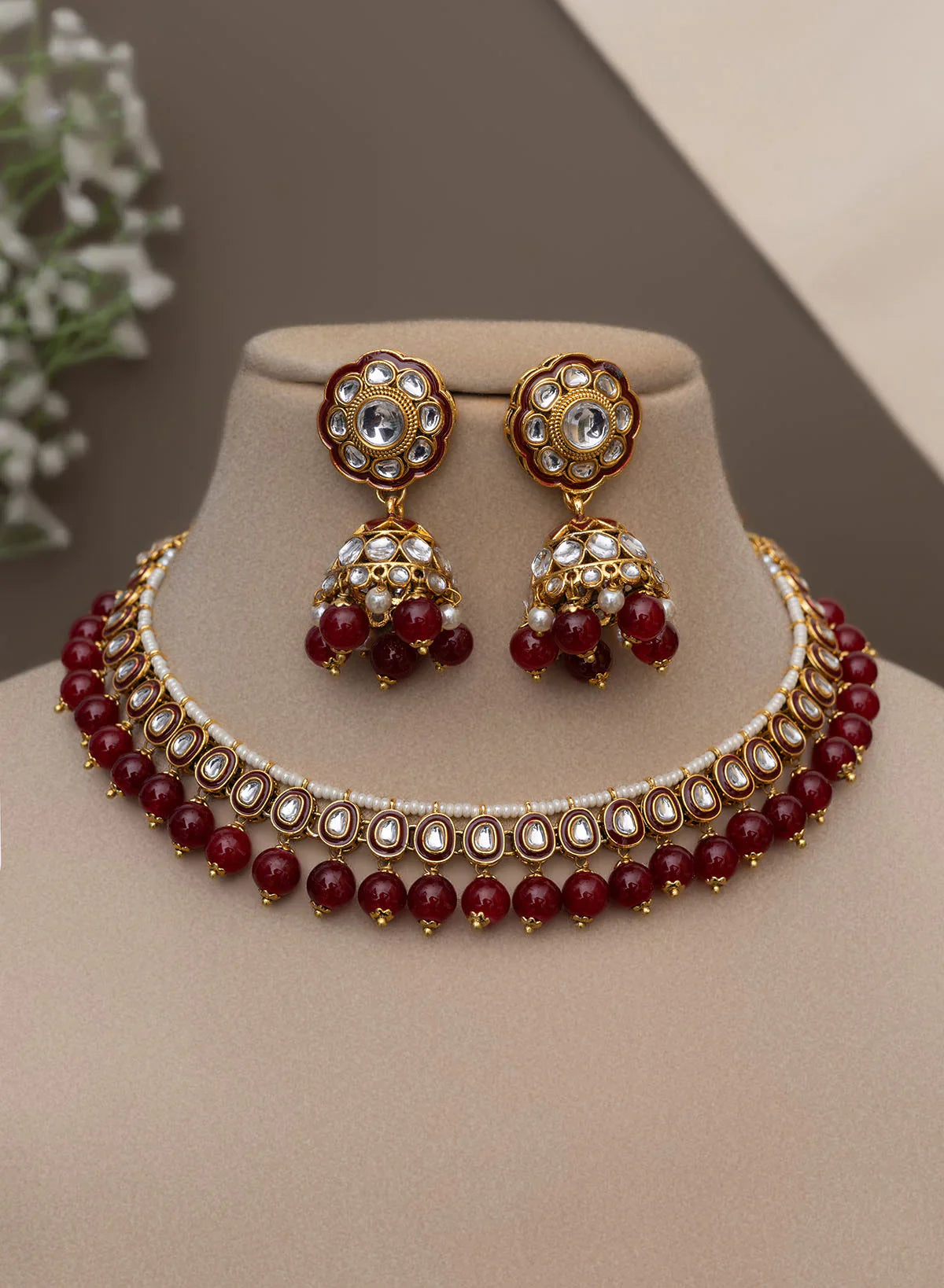 Melaniborsa Single line Kundan jewellery set