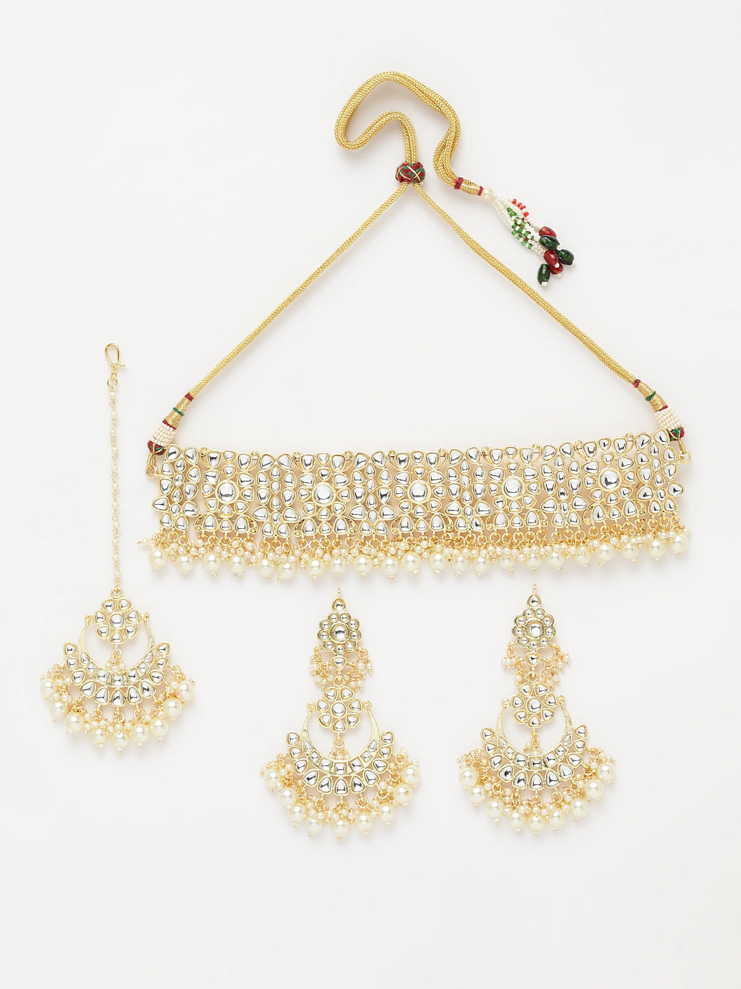 White Kundan Studded Handcrafted Choker Set