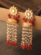 Maroon Perl Kundan Jhumka