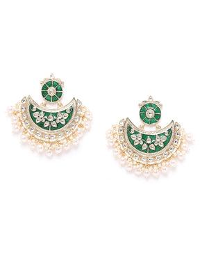 Green Kundan Studded Handcrafted Chandbali