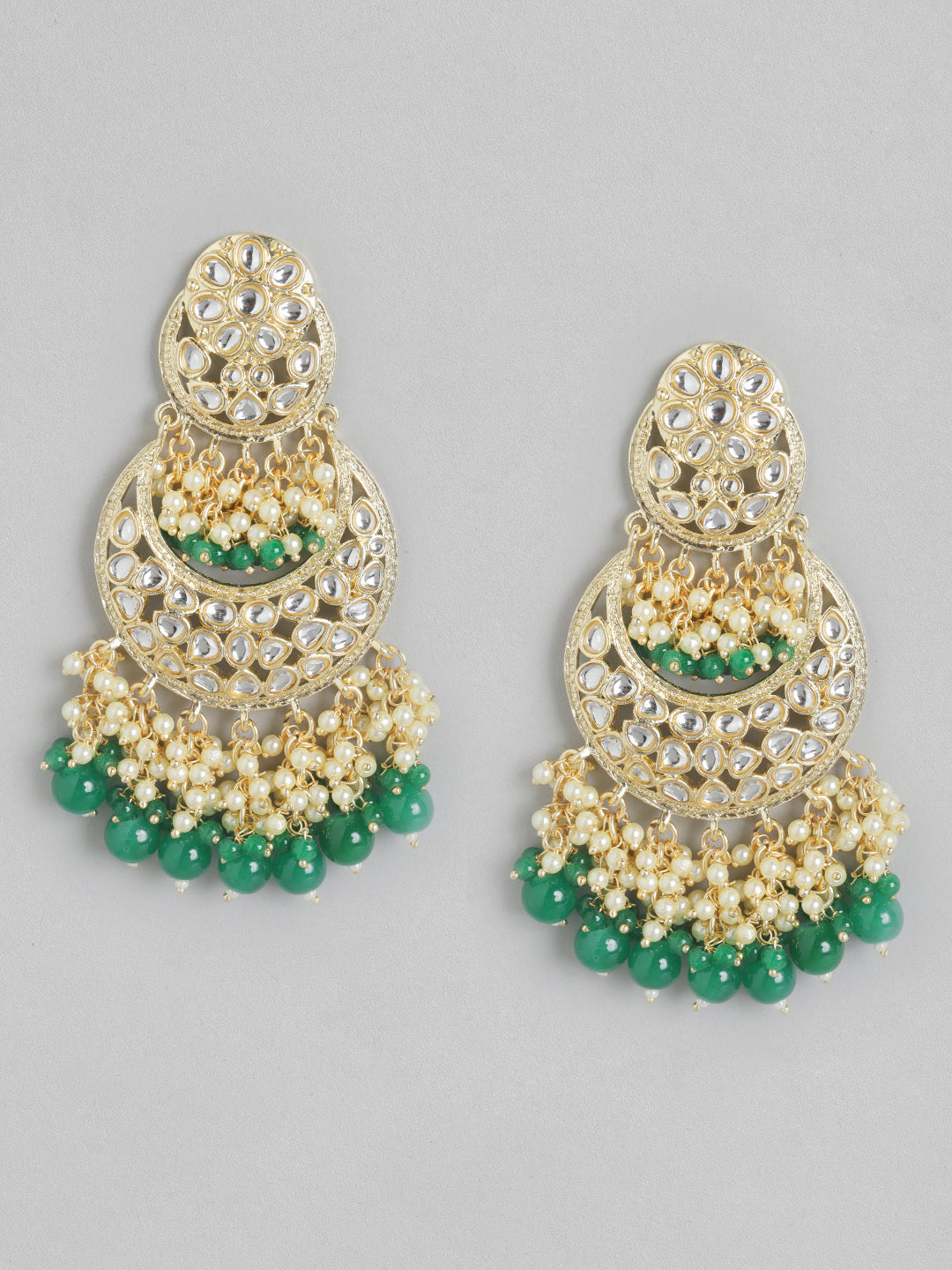 Kundan Crescent Shaped Chandbalis Earrings