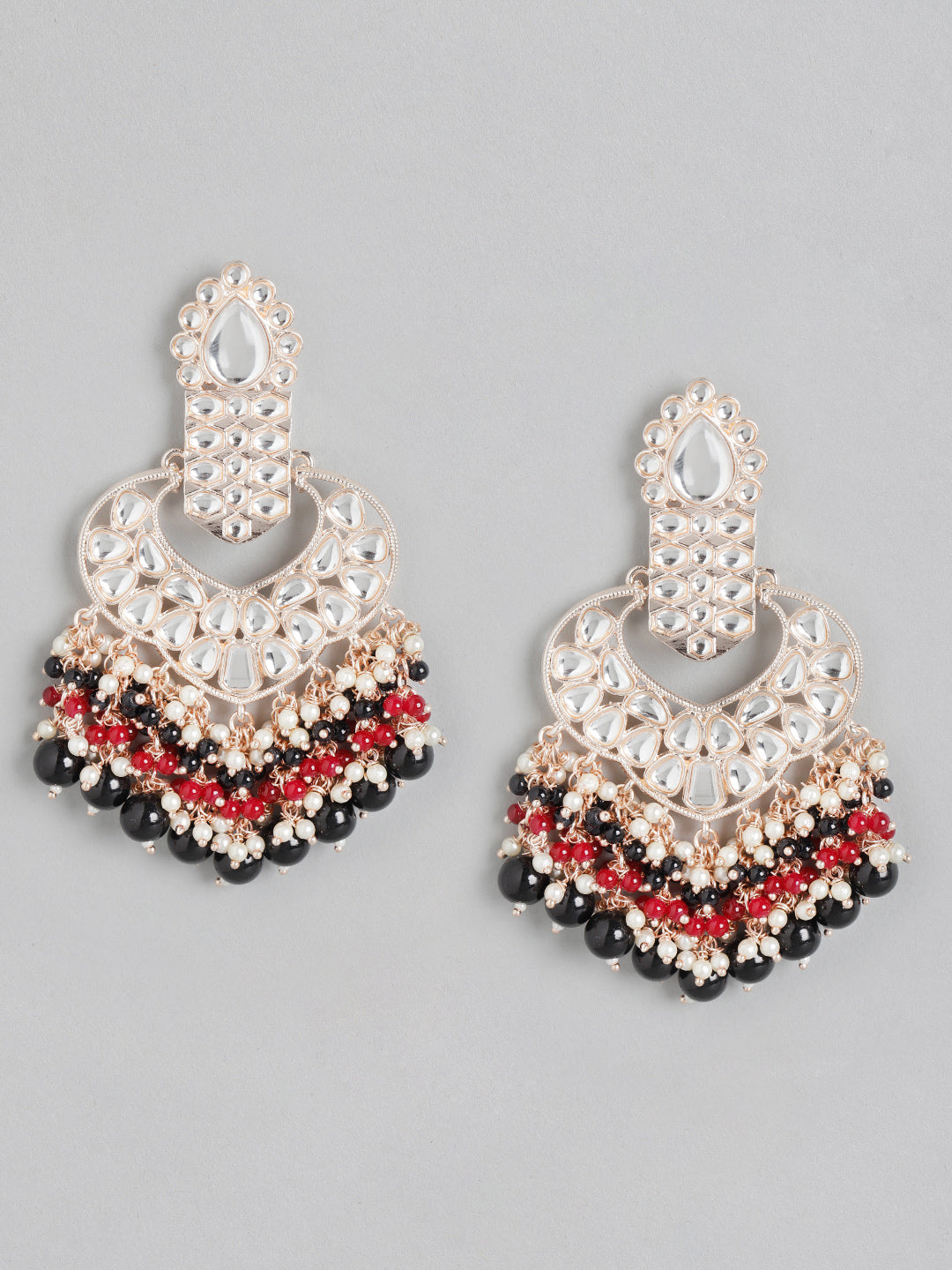 Black & Red Contemporary Drop Earrings