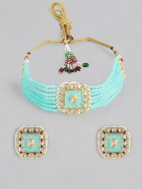 Turquoise Blue Handcrafted Choker Set