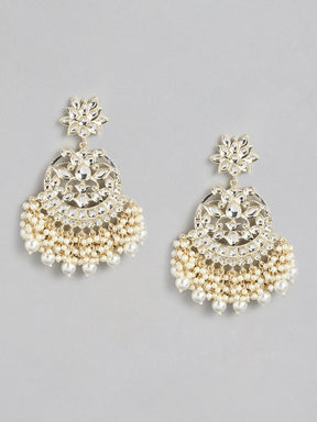 White Kundan Classic Chandbalis Earrings