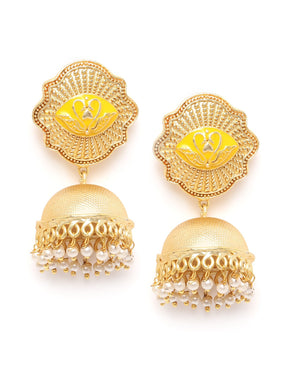 Gold Plated Yellow Jhumka