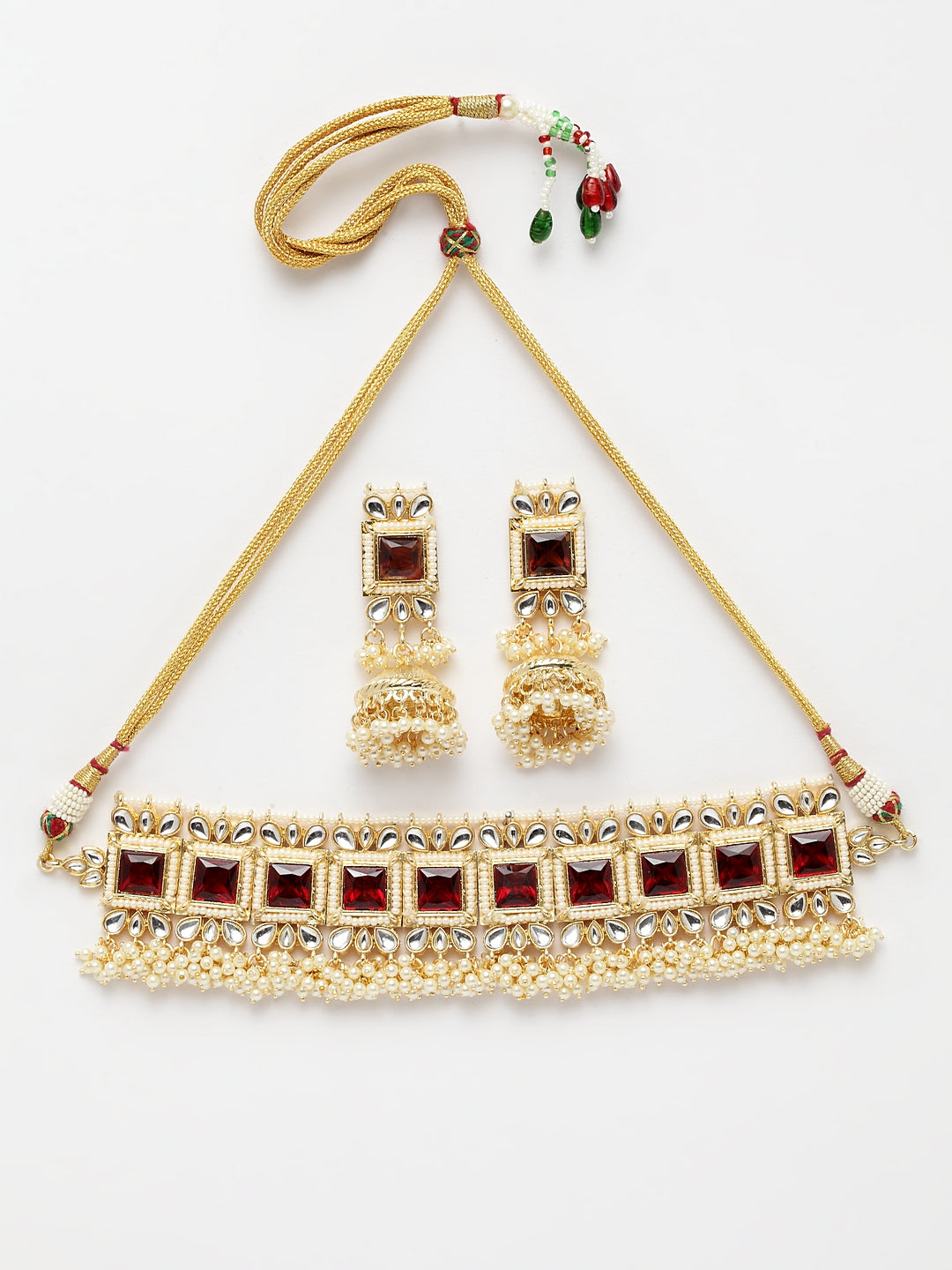 Maroon Kundan Handcrafted Choker Set