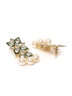 Green Kundan-Studded Meenakari Jewellery Set