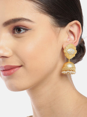 Gold Plated Grey Jhumka