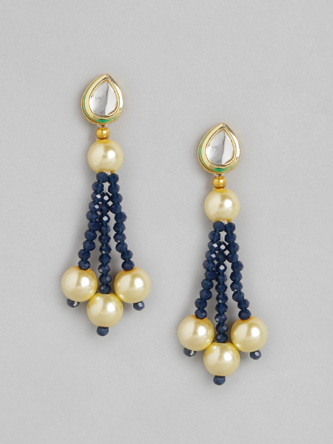 Navy Blue Gold-Plated Onyx Jewellery Set