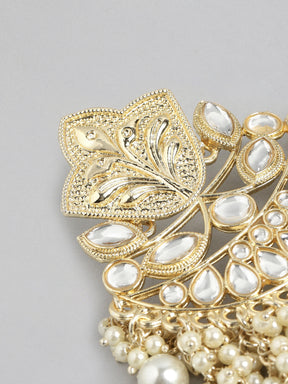 White Kundan Classic Drop Earrings