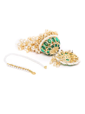 Gold-Plated Kundan Handcrafted Jhumkas