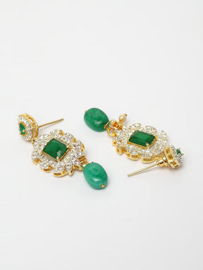 Green American Diamond Studded Handcrafted Jewellery Set