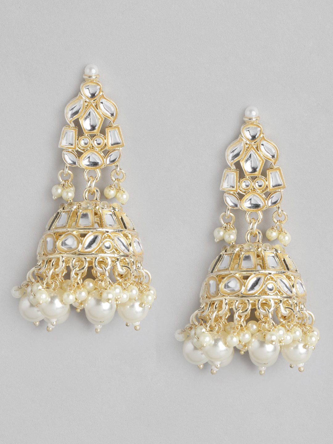 Gold-Plated Kundan-Studded & Beaded Jewellery Set