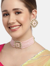 Pink Handcrafted Kundan Choker Set