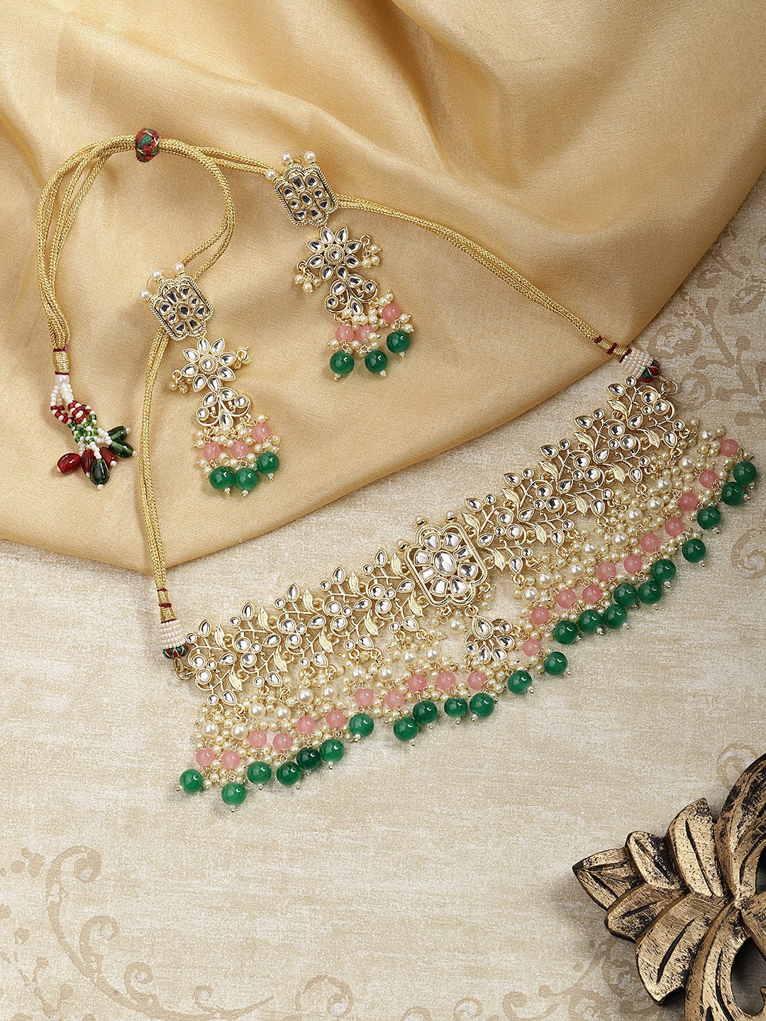 Green Kundan Ethnic Jewellery Set