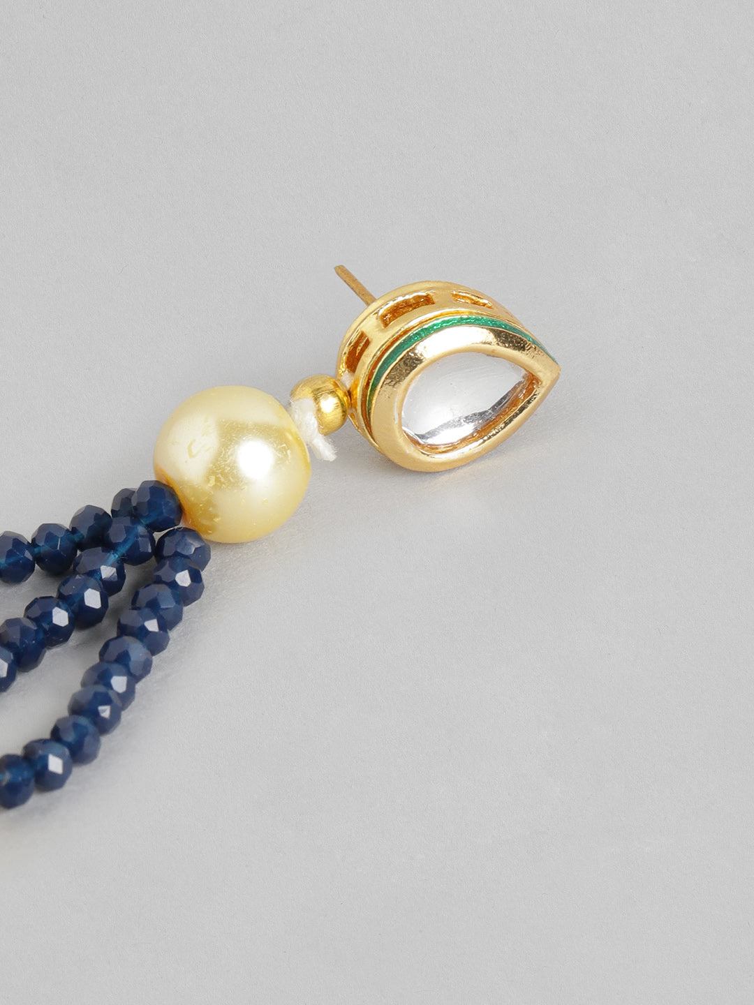 Navy Blue Gold-Plated Onyx Jewellery Set