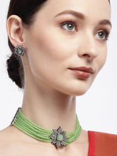 Rhodium-Plated American Diamond Choker Set