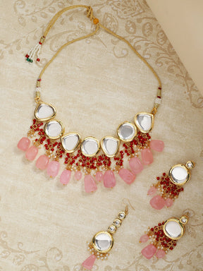 Pink Kundan Studded Jewellery Set