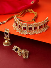 Maroon Kundan Handcrafted Choker Set