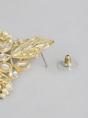 White Kundan Classic Drop Earrings