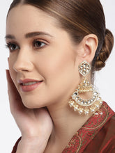 White Kundan Classic Drop Earrings