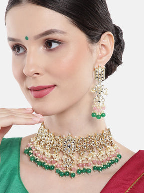 Green Kundan Ethnic Jewellery Set