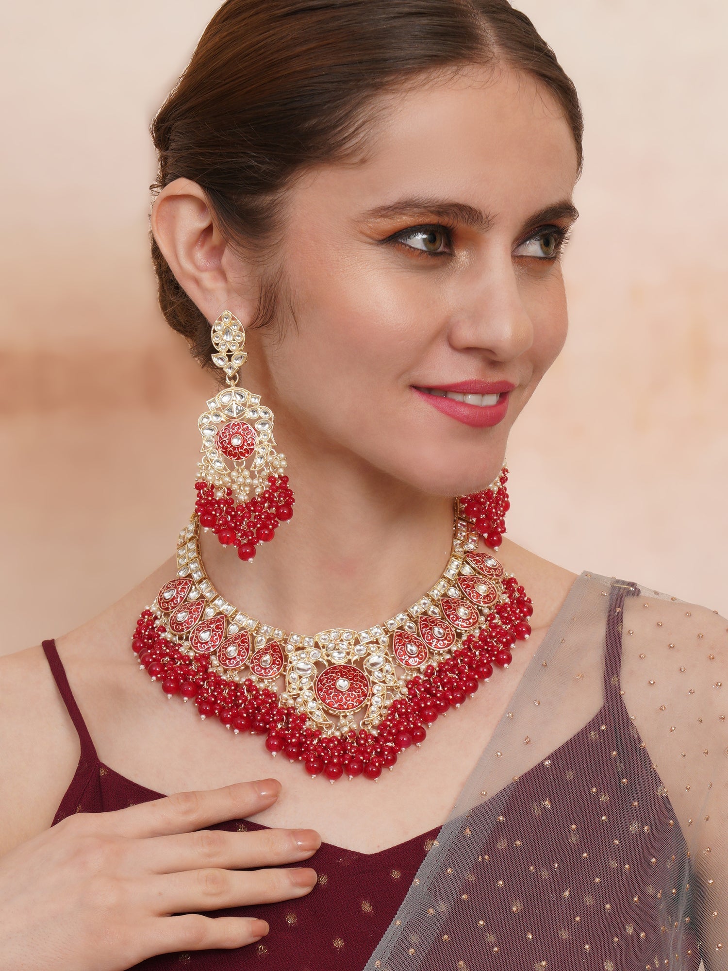 High Quality Beads & Kundan Jewellery Set