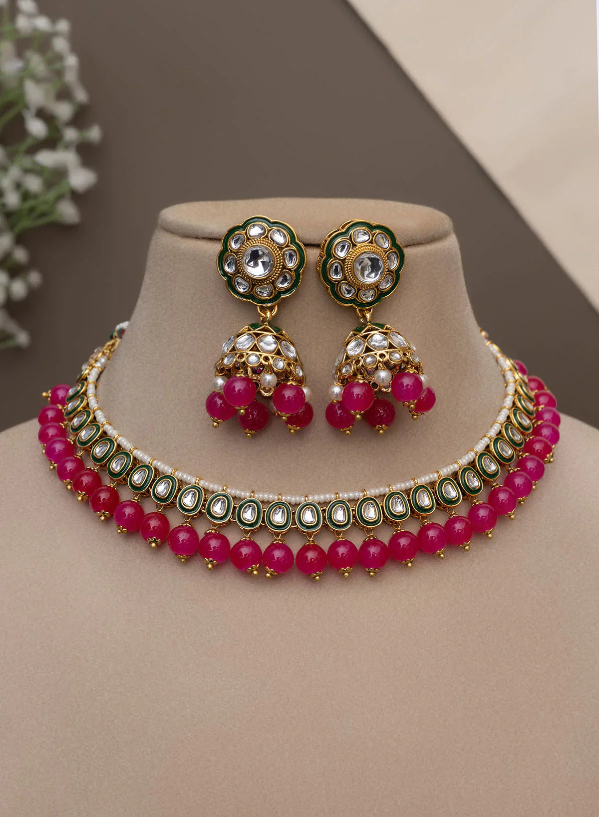 Melaniborsa Single line Kundan jewellery set