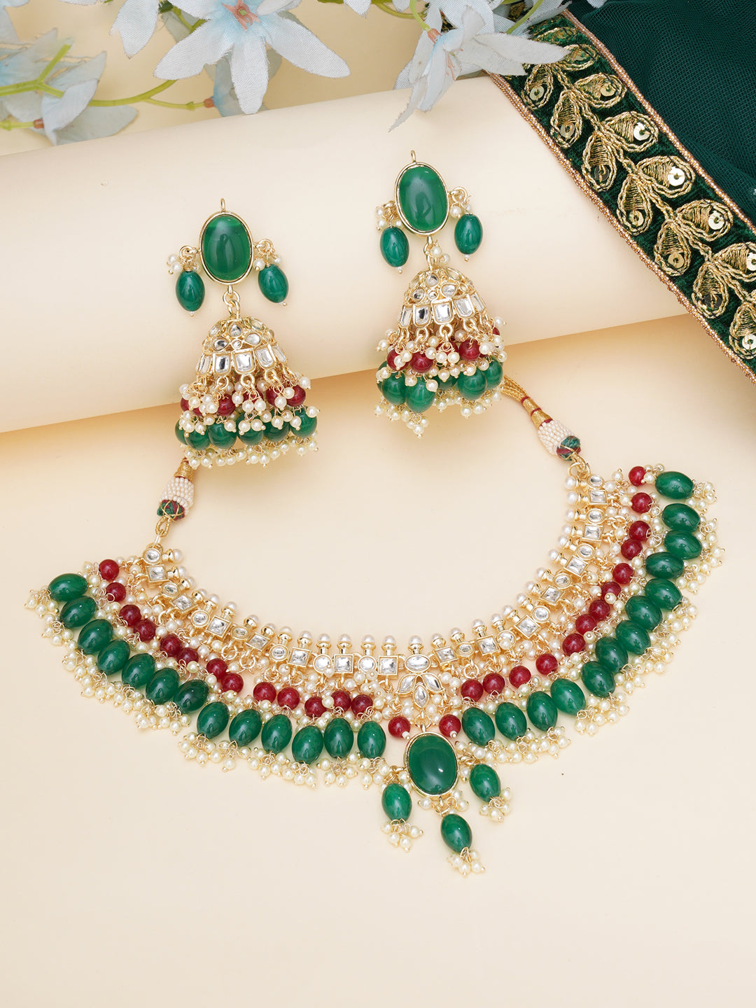 Handcrafted Kundan Semi Bridal Choker Set