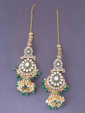 Melaniborsa KUNDAN BRIDAL JEWELLERY SET WITH MATHAPATTI