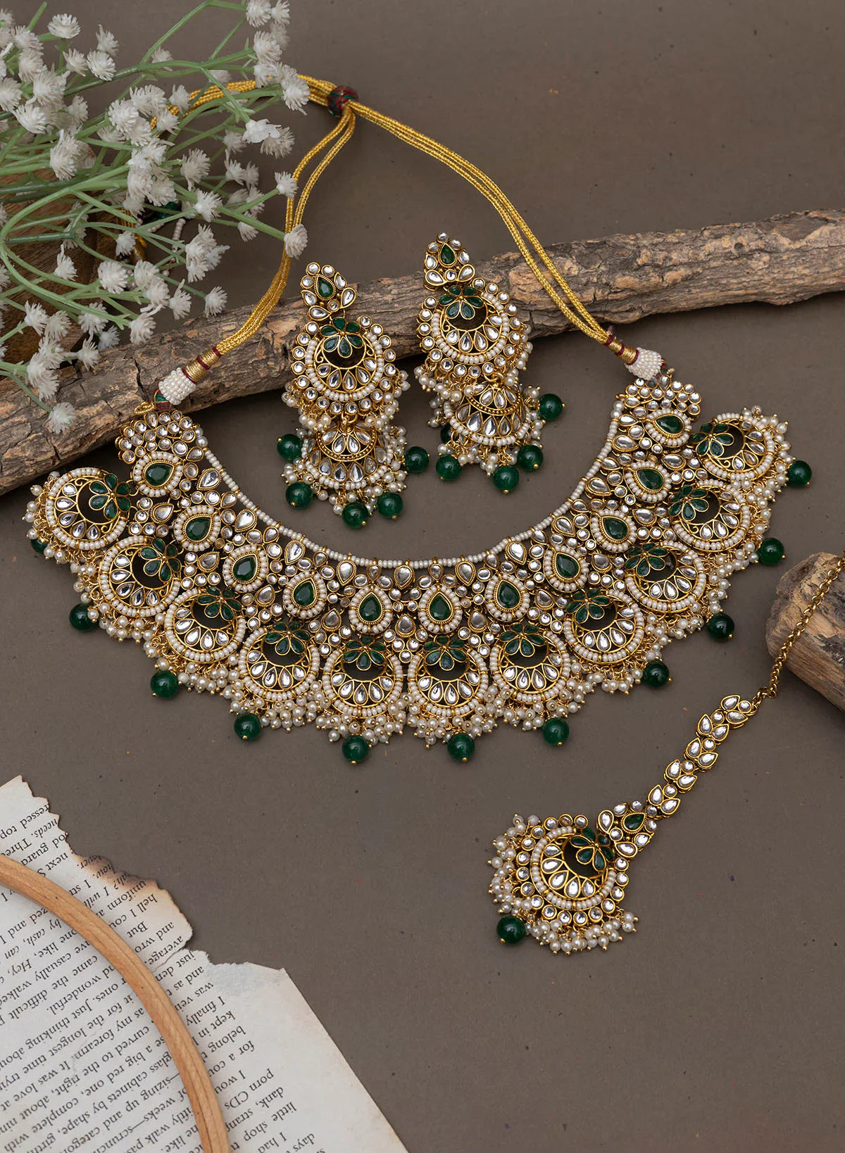 Melaniborsa Jewellery Set With Mangtikka