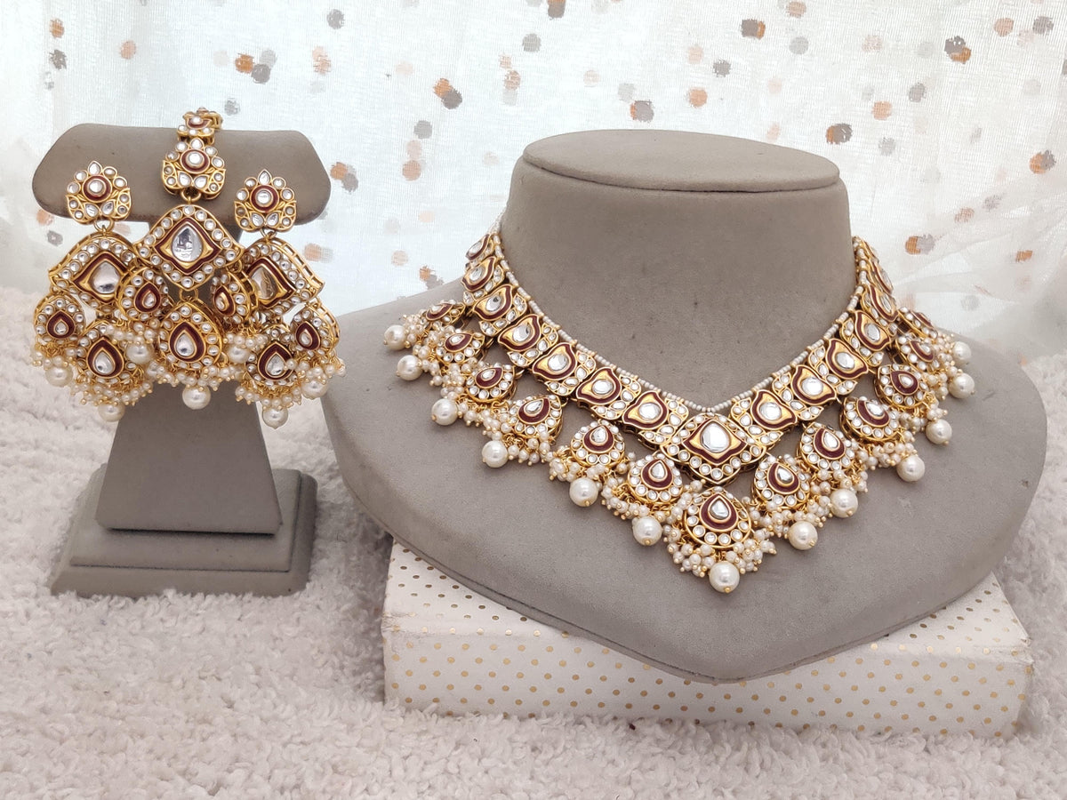 Tripurasundari Kundan Jewellery Set With Mangtikka