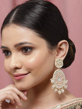 Pink Kundan & Beaded Handcrafted Classic Drop Earrings