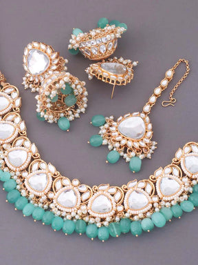 Melaniborsa Kundan Jewellery Set With Mangtikka