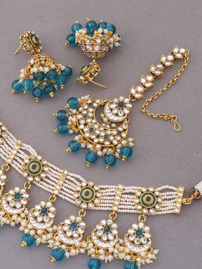 Melaniborsa Kundan Jewellery Set With Mangtikka