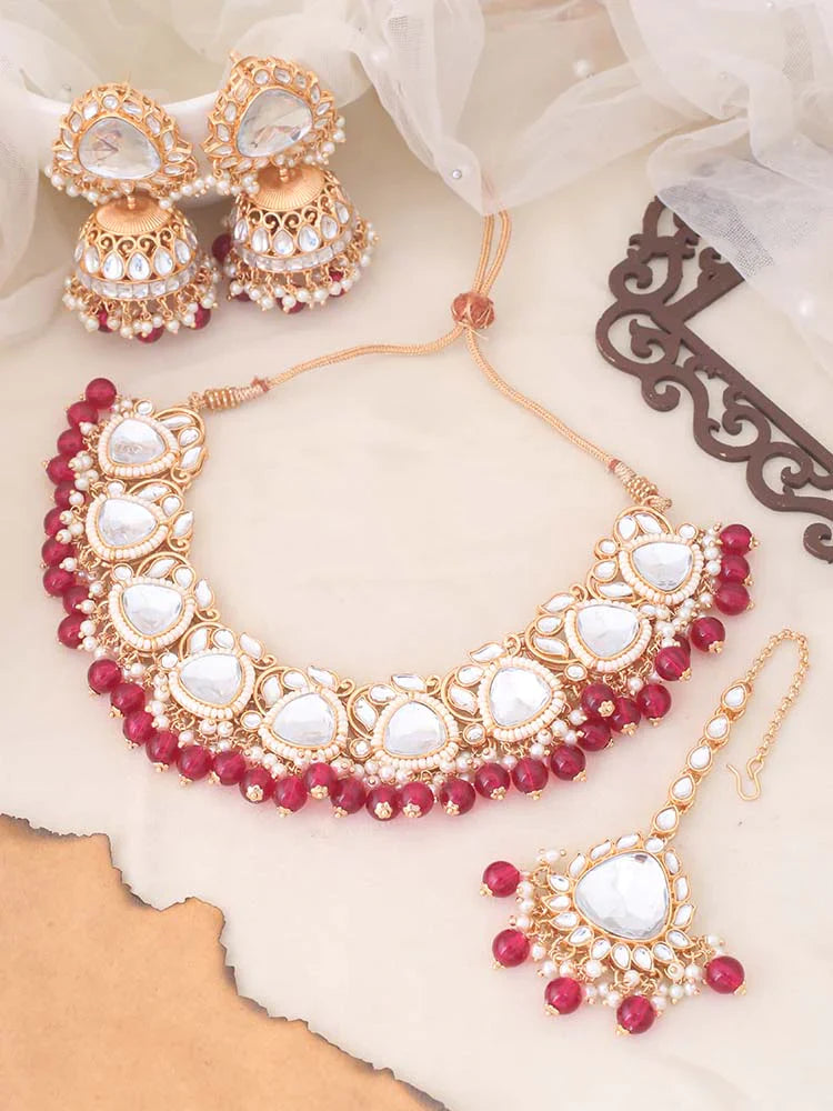 Melaniborsa Kundan Jewellery Set With Mangtikka