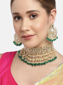 Pink Handcrafted Kundan Choker Set