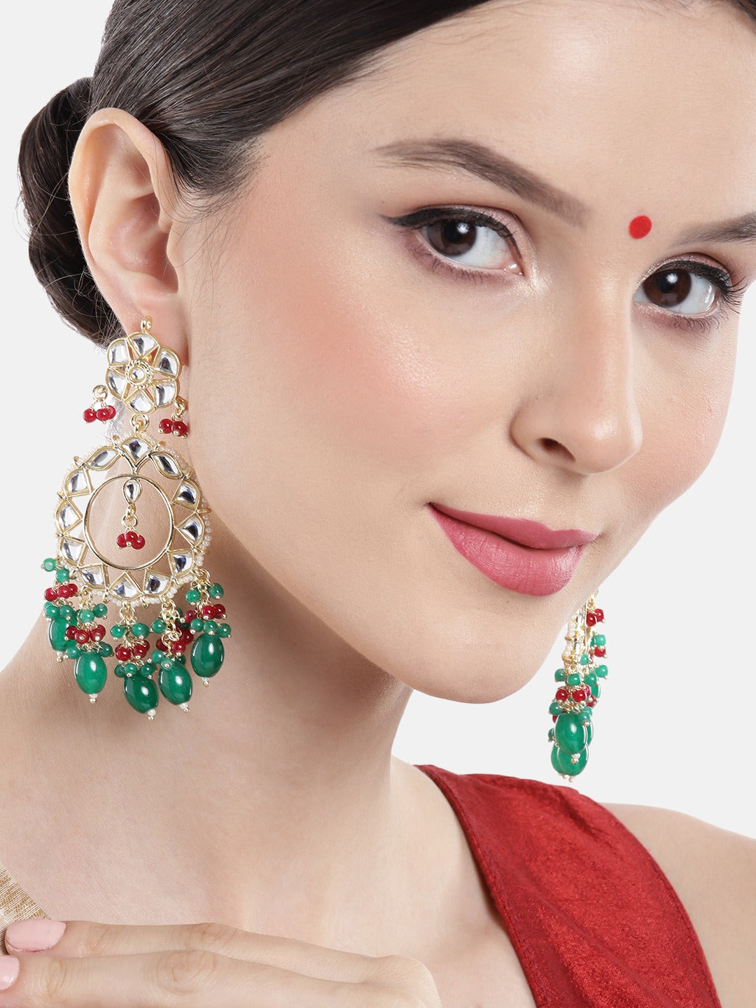 Green Classic Drop Earrings