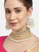 White Gold-Plated Handcrafted Kundan Jewellery Set