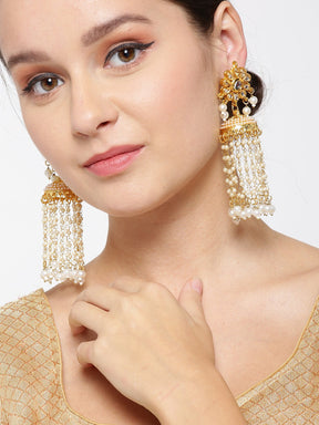 White Pearl Kundan Jhumka