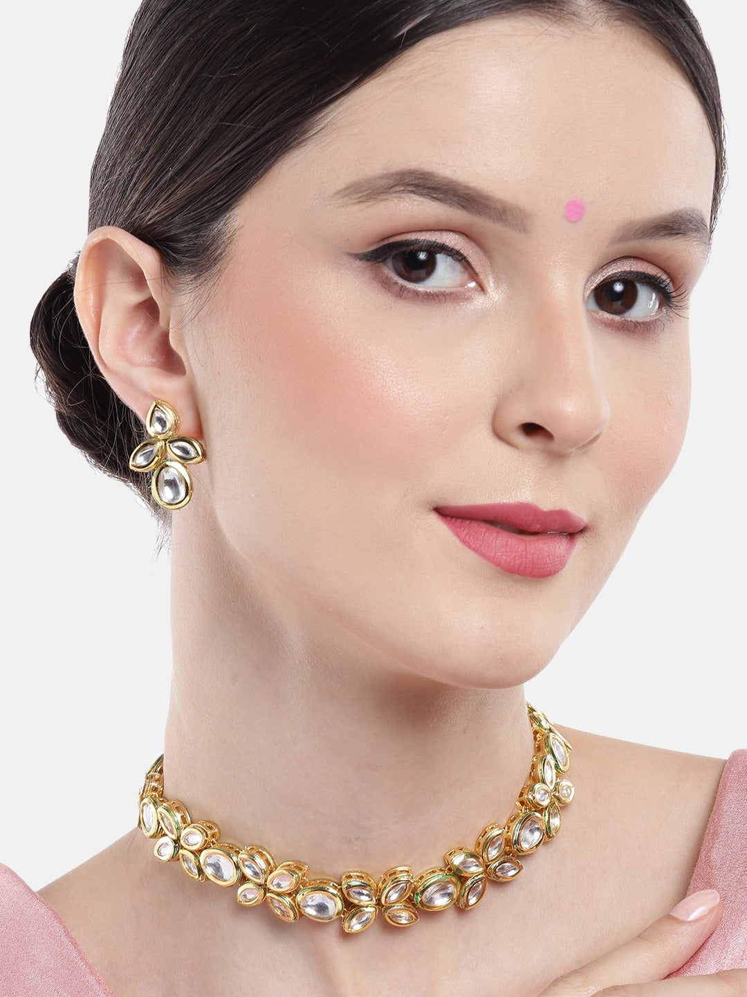 Gold-Plated Choker Jewellery Set