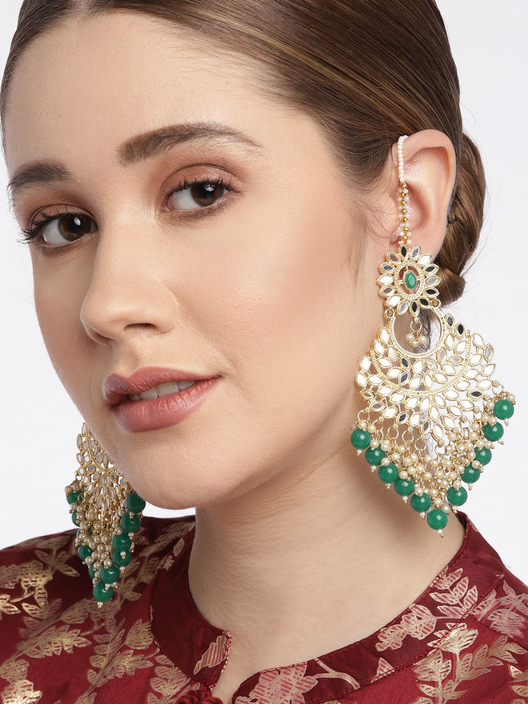 Green Classic Drop Earrings