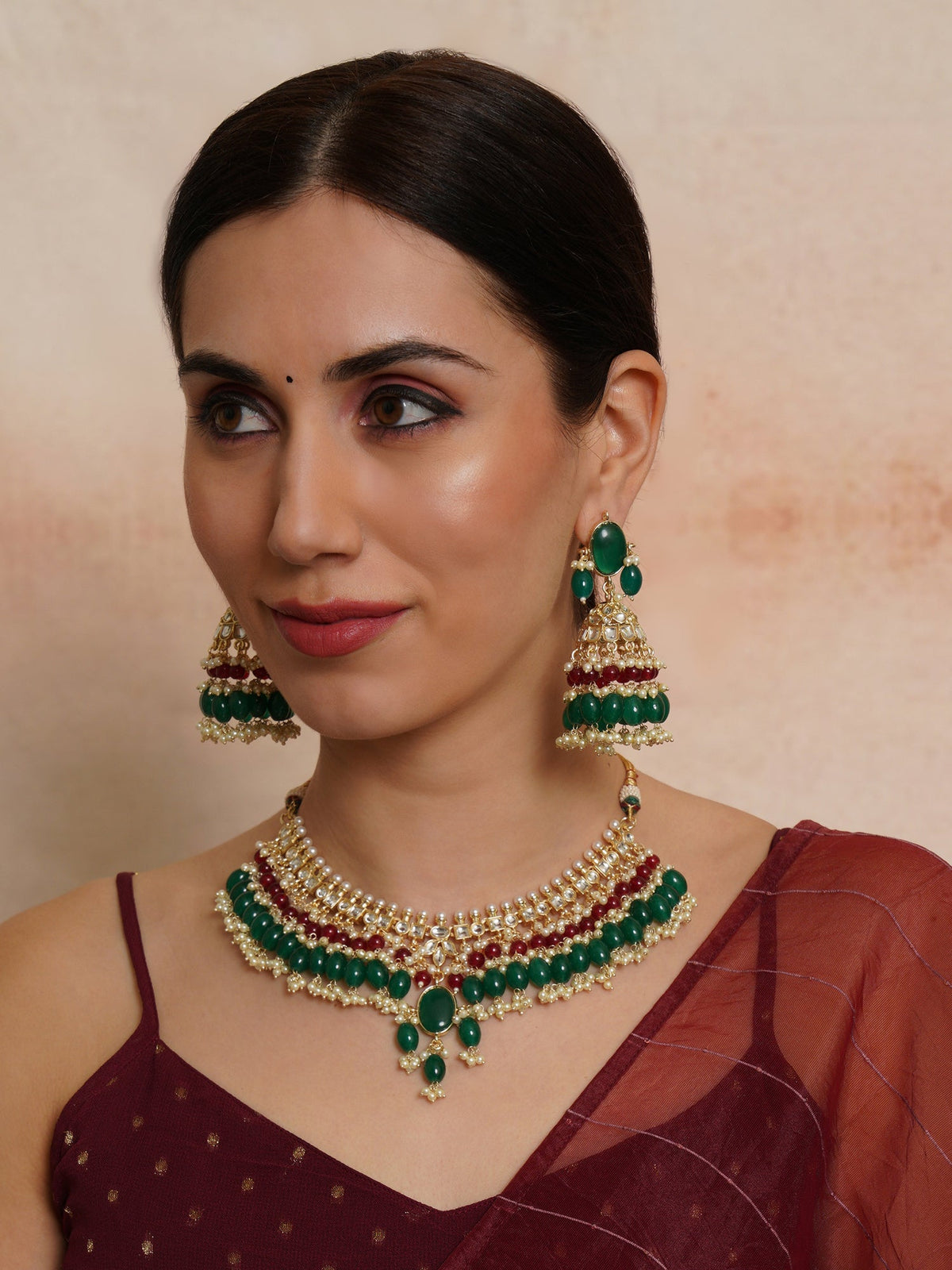 Handcrafted Kundan Semi Bridal Choker Set