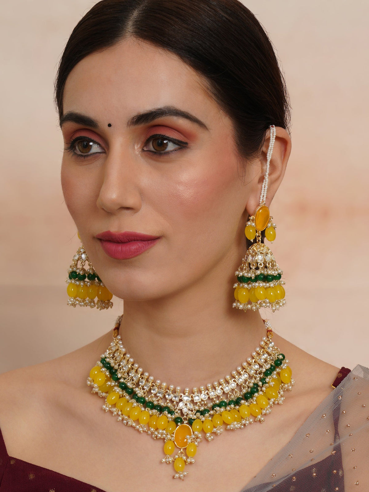 Handcrafted Kundan Semi Bridal Choker Set