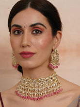 Pink Handcrafted Kundan Choker Set