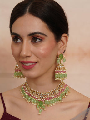 Handcrafted Kundan Semi Bridal Choker Set