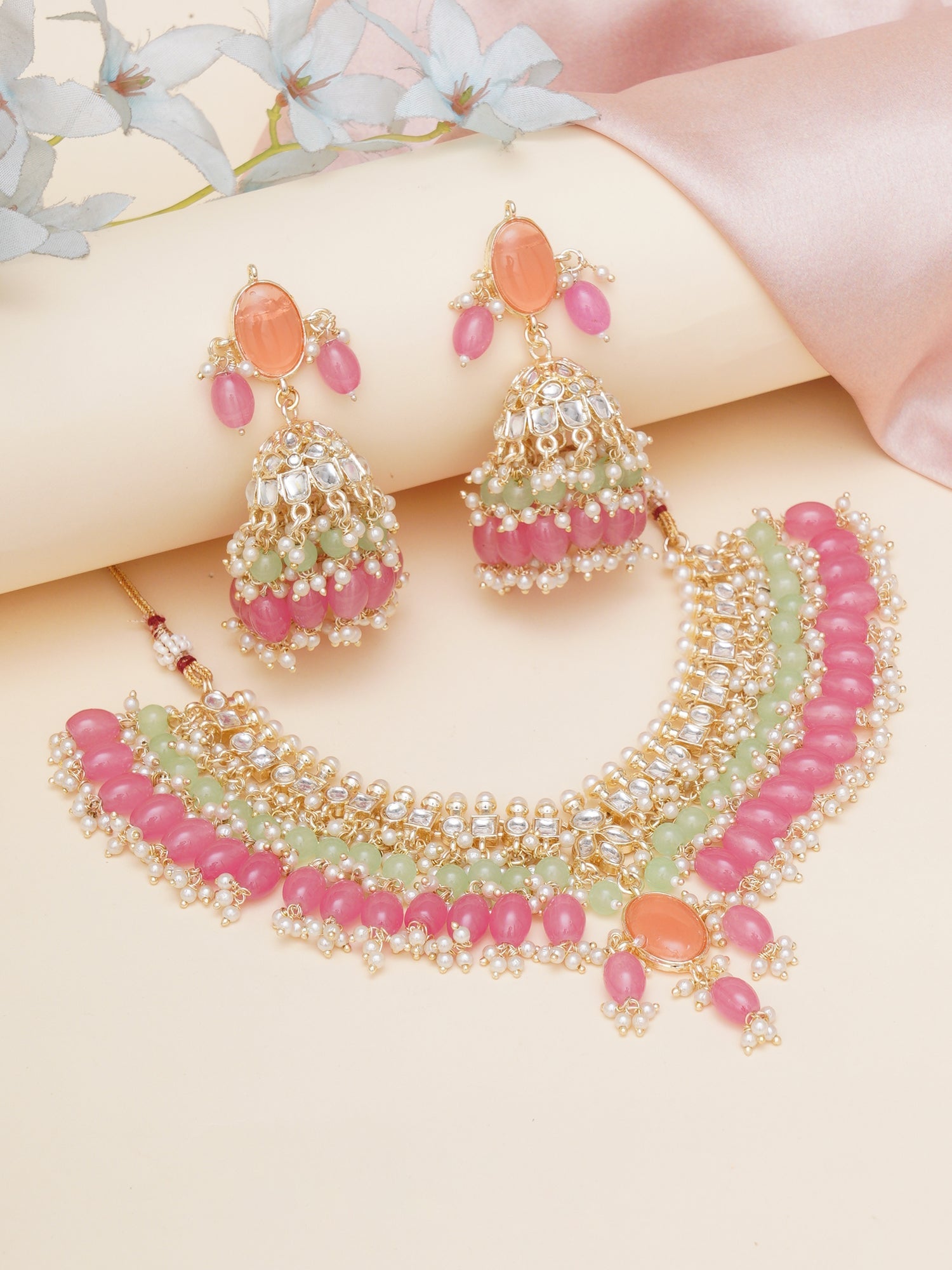 Handcrafted Kundan Semi Bridal Choker Set